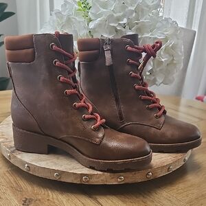 Brown Lace-Up Ankle Boots- Dr. Scholl's